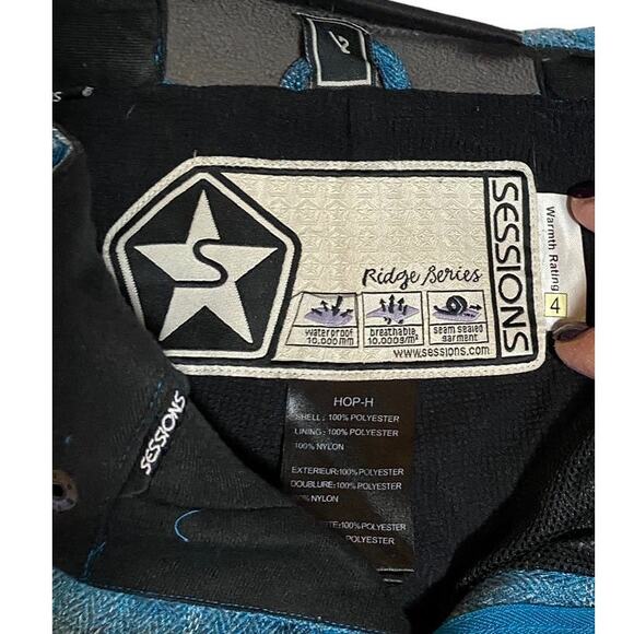 SESSIONS Switch Window Ridge Series Blue Plaid Waterproof Pants ~ Women's SMALL - Picture 15 of 16